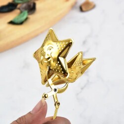 Yıldız Tasarımlı Gold Paslanmaz Çelik Çay Süzgeci - 3