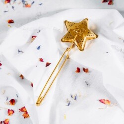 Yıldız Tasarımlı Gold Paslanmaz Çelik Çay Süzgeci - 2