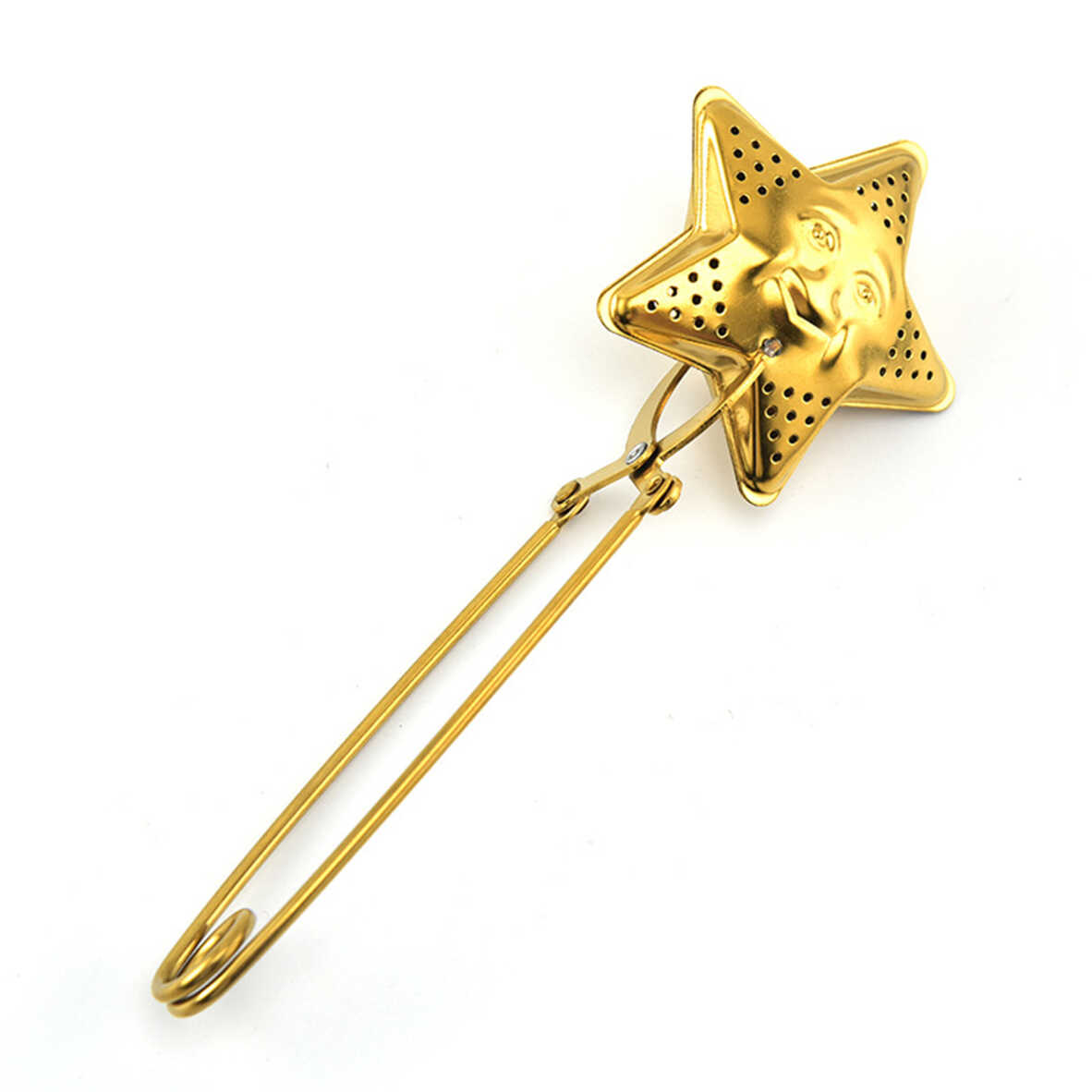 Yıldız Tasarımlı Gold Paslanmaz Çelik Çay Süzgeci - 1