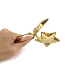 Yıldız Tasarımlı Gold Paslanmaz Çelik Çay Süzgeci - 5